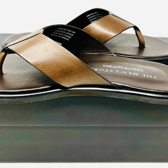Bloomingdale\'s Men\'s Store Troy Leather Brown Men\'s Sandals